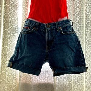 Women’s Tommy Jean shorts size 5 w/ forever 21 bodysuit cami RED